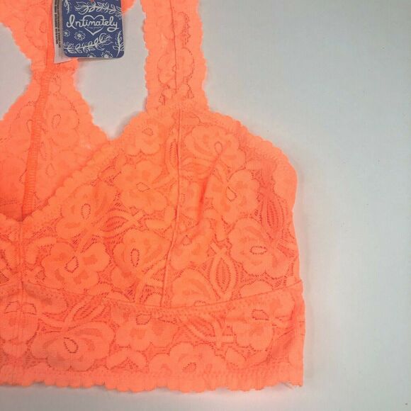NEW Free People Intimately Galloon Lace Racerback Bralette Orange XS - Picture 3 of 5